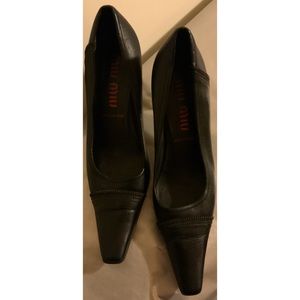 MIU MIU Vintage Black Leather Shoes Size 8 1/2